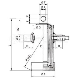 Side mount S-Acting Telescopic Cylinders