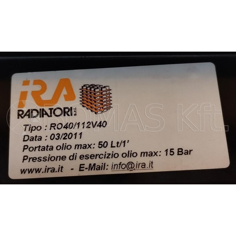 IRA RO40/1 olajhűtő 12V DC ventilátorral