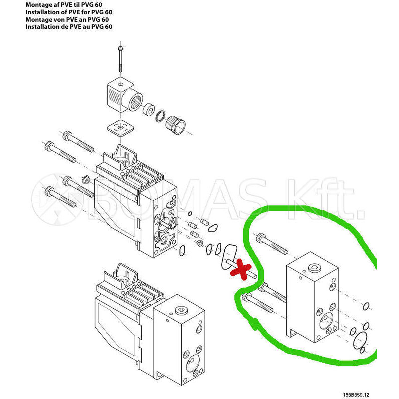 Danfoss PVB60 - PVEO32 adaptor